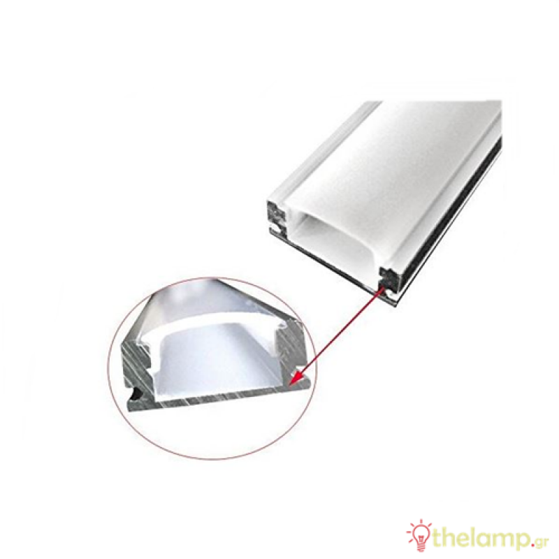 Aluminum profile type P silver for Led tape 2m IP20 Fos_me