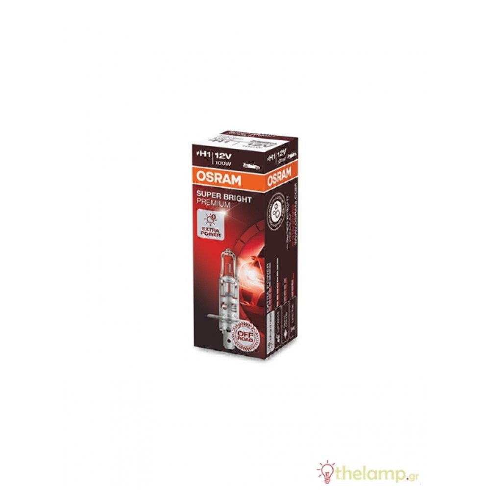 Osram 12V 100W P14.5s H1 +10% warm white 3200K Super Bright Premium 62200SBP