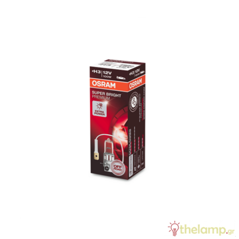 Osram 12V 100W PK22s H3 +10% warm white 3200K Super Bright Premium 62201SBP