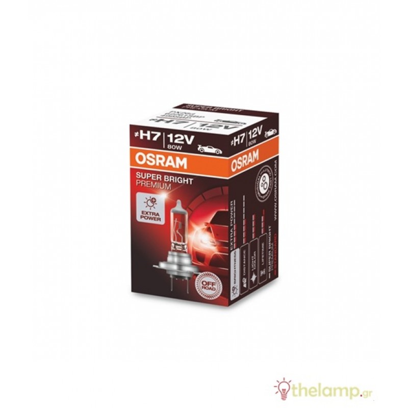 Osram 12V 80W H7 PX26d Super Bright Premium 62261SBP