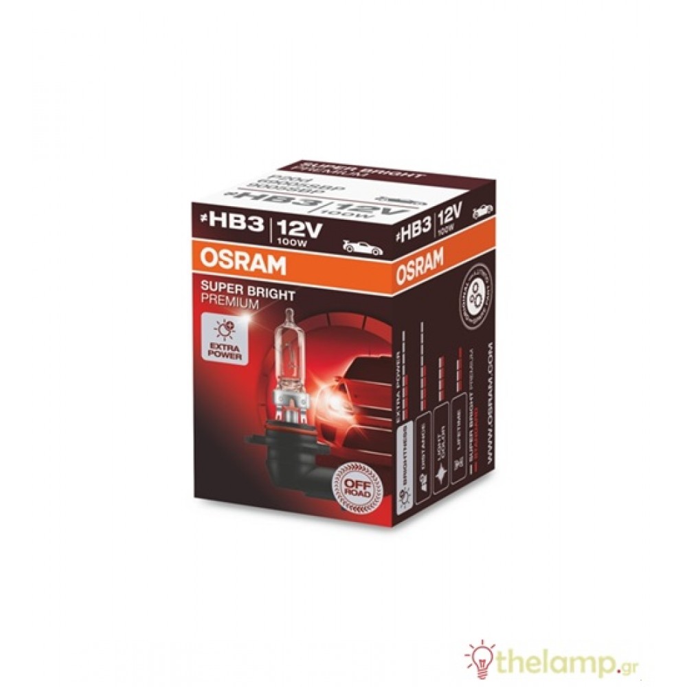 Osram 12V 100W HB3 P20d +10% warm white 3500K Super Bright Premium 69005SBP