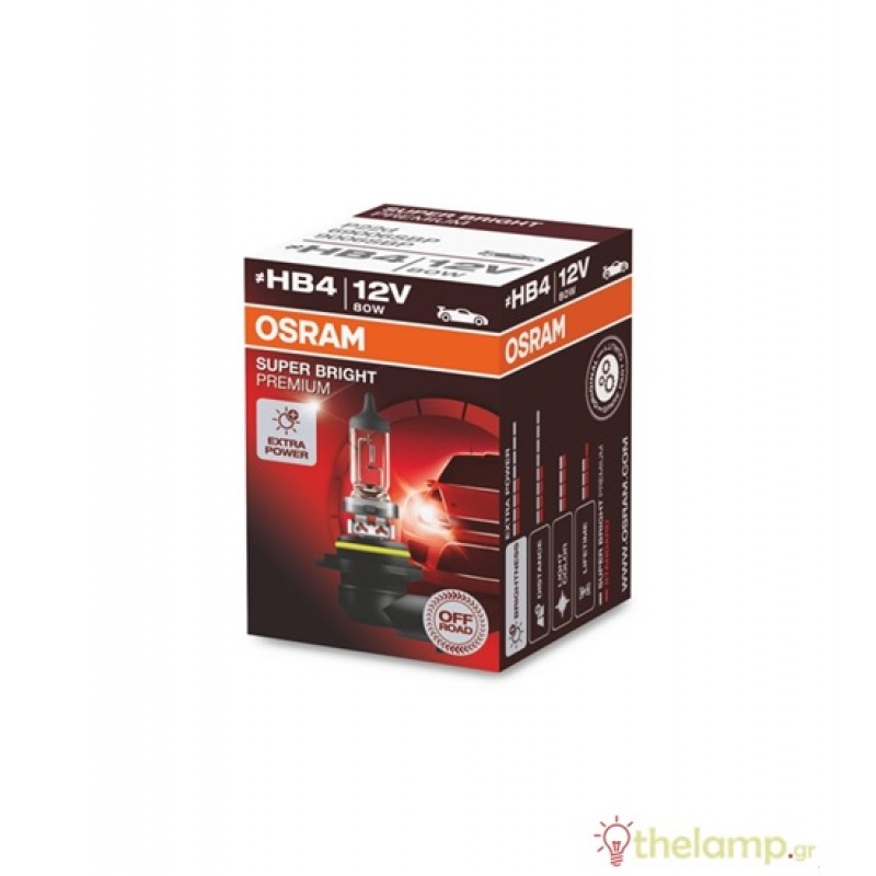 Osram 12V 80W P22d HB4 +10% warm white 3500K Super Bright Premium 69006SBP