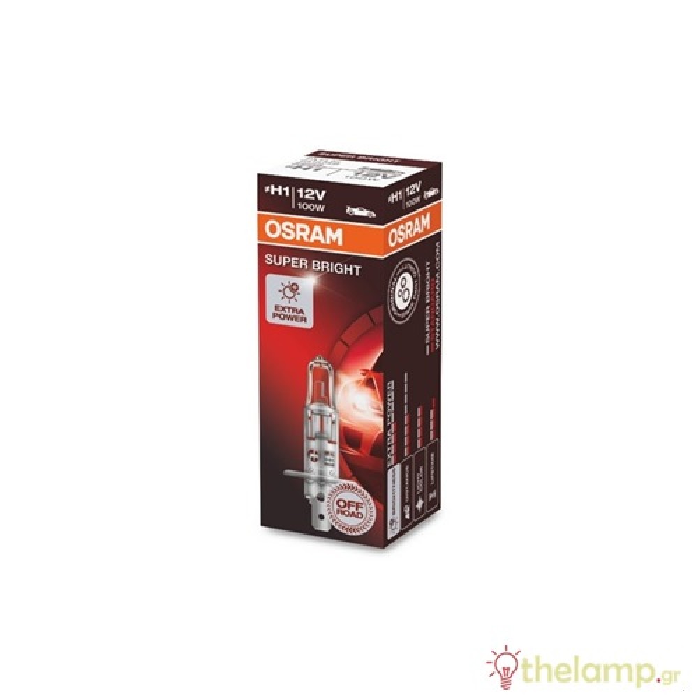 Osram 12V 100W PX14.5s H1 +12% warm white 3200K Super Bright Premium 64152SB