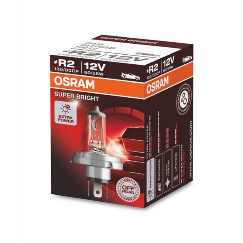 Osram 12V 60/55W R2 P45t +12/+15% off-road 64198SB