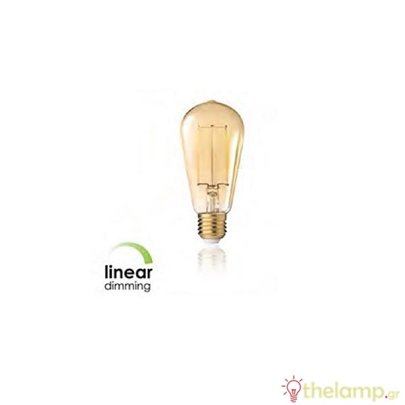 Led filament ST64 240V 8W E27 warm white 2200K μελί dimmable Φos_me
