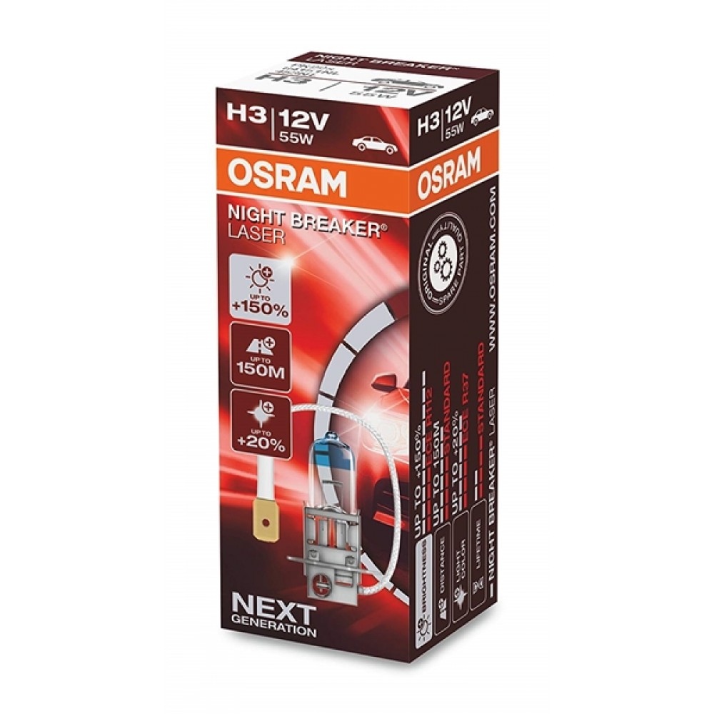Osram 12V 55W PK22s H3 +15% Night Breaker Laser 64151NL