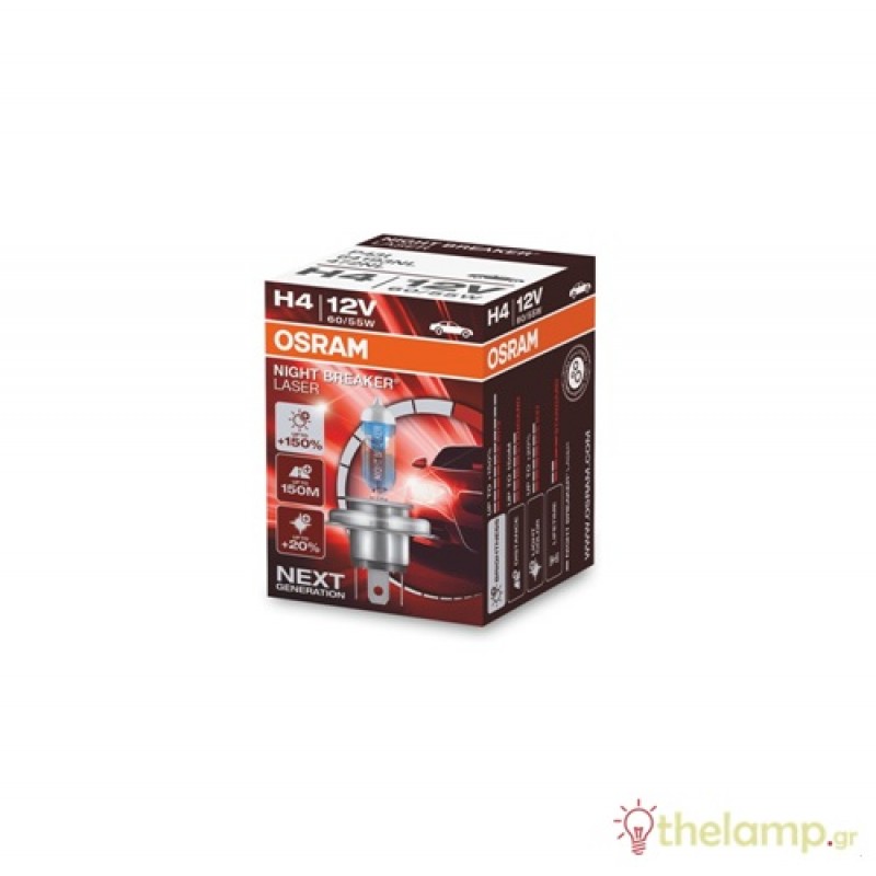 Osram 12V 60/55W P43t H4 3900K Night Breaker Laser 64193NL