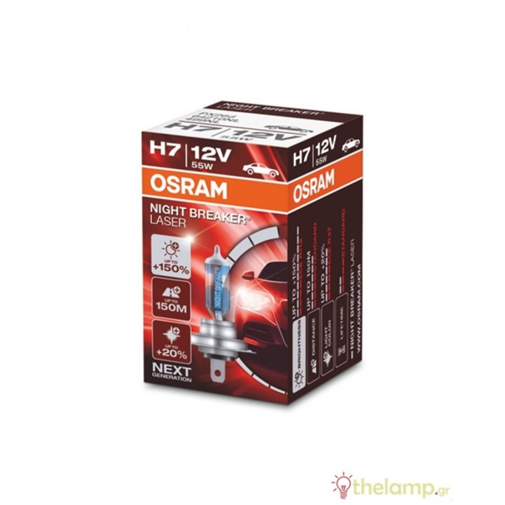 Osram 12V 55W PX26d H7 ±10% Night Breaker Laser 64210NL