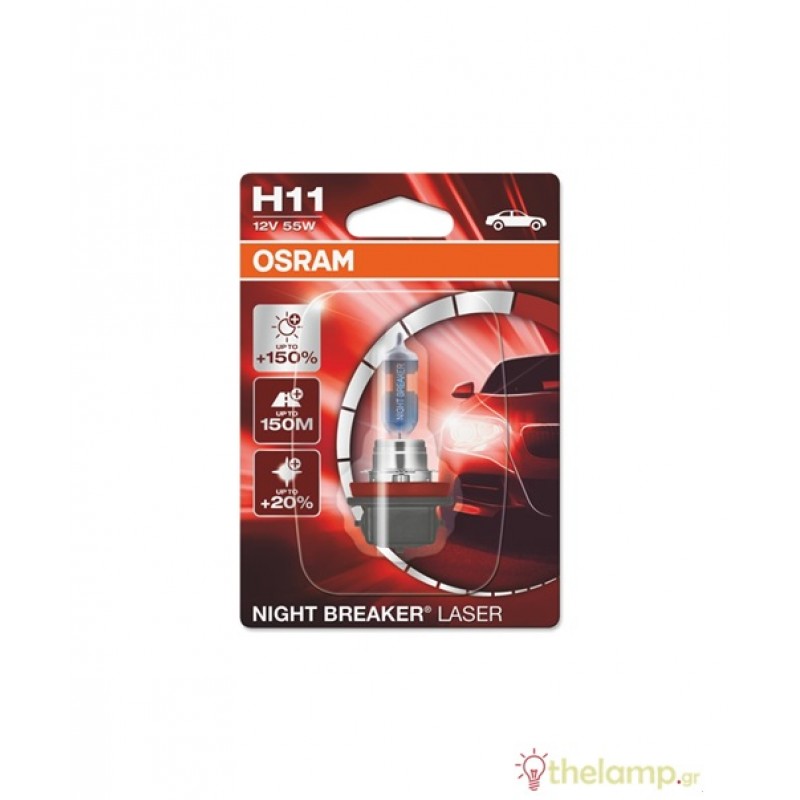 Osram 12V 55W PGJ19-2 H11 ±10% warm white 3200K Night Breaker Laser 64211NL