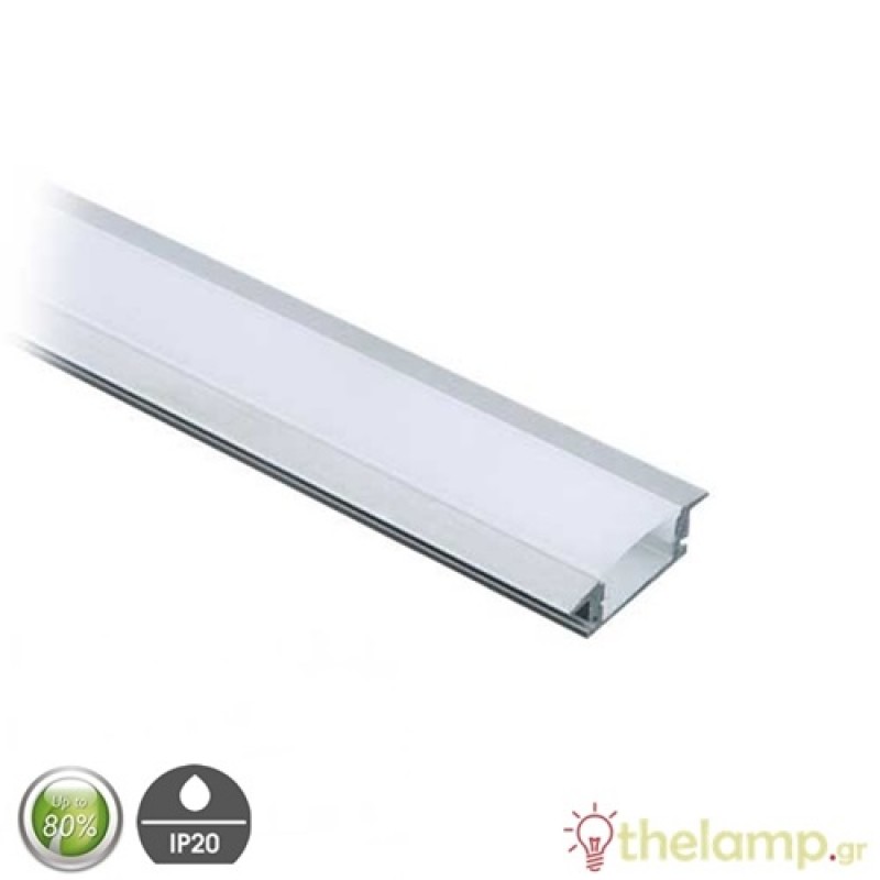 Aluminum profile deep 2m for Led strip IP20 Fos_me