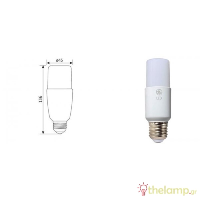 Led σωληνωτή T37 220-240V 15W E27 cool white 4000Κ Tungsram