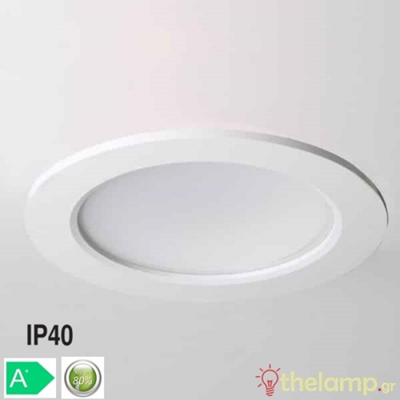 Φωτιστικό led panel χωνευτό 6W 85-260V warm white 3000K στρόγγυλο Φ12cm Φos_me