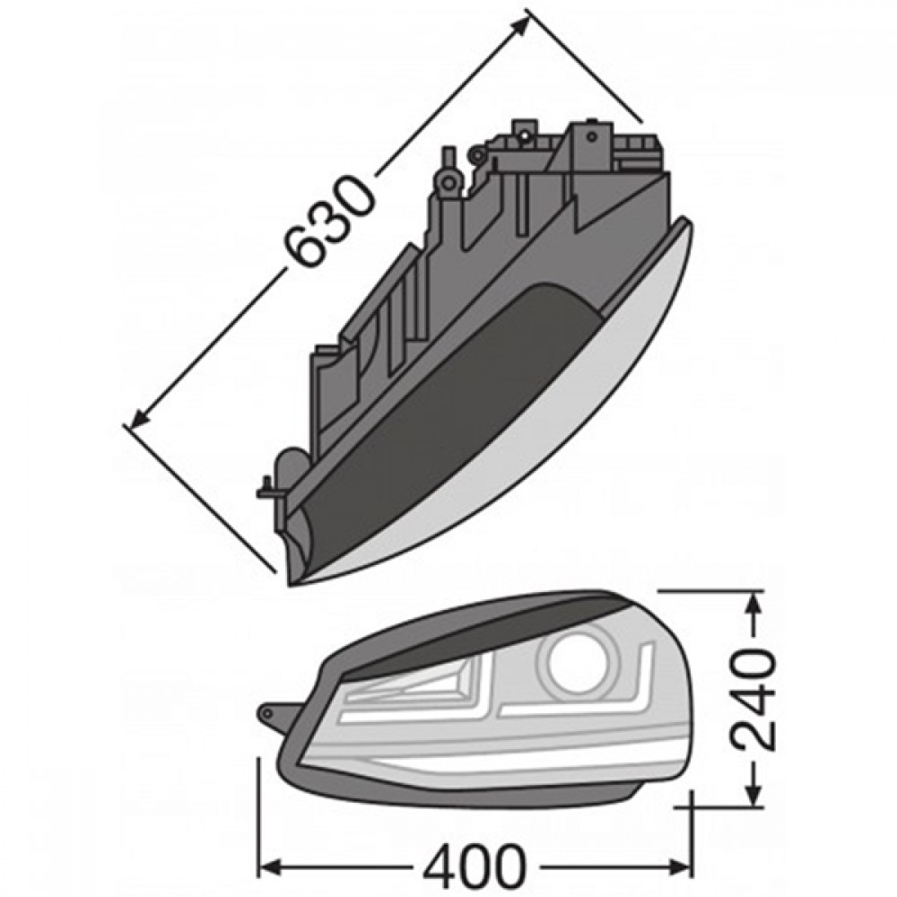 Car lantern Led 12V 36W Xenon black edition VW Golf 7 LEDriving BLI1 LEDHL104-BK Osram