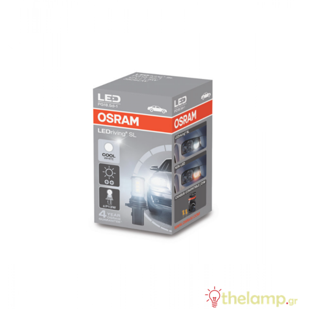 Osram Led 12V 1.8W PG18.5D-1 P13W day light 6000K LEDriving Standard BLI1 3828CW-01B