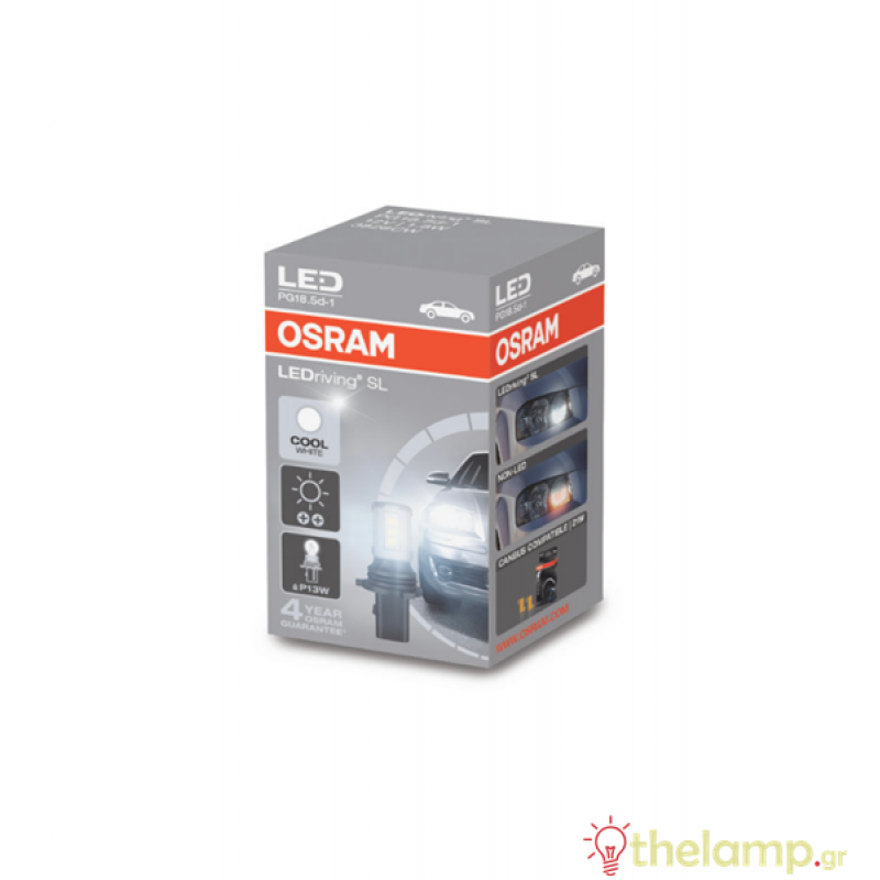 Osram Led 12V 1.8W PG18.5D-1 P13W day light 6000K LEDriving Standard BLI1 3828CW-01B