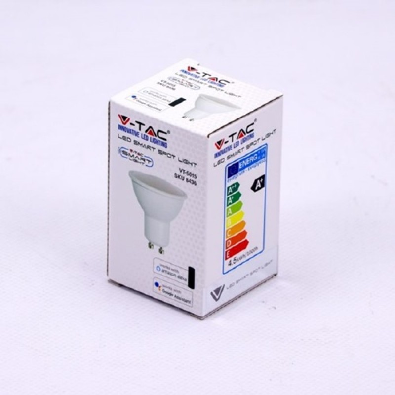 Led  220-240V 4.5W GU10 2700+6500K WiFi Dimmable 8436 VT-5015 V-TAC