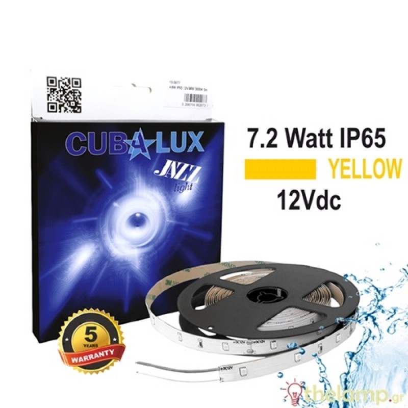 Led ταινία 12V 12W 60led cool white 4000K με αυτοκόλλητο TΩRA IP20 Cuba Lux