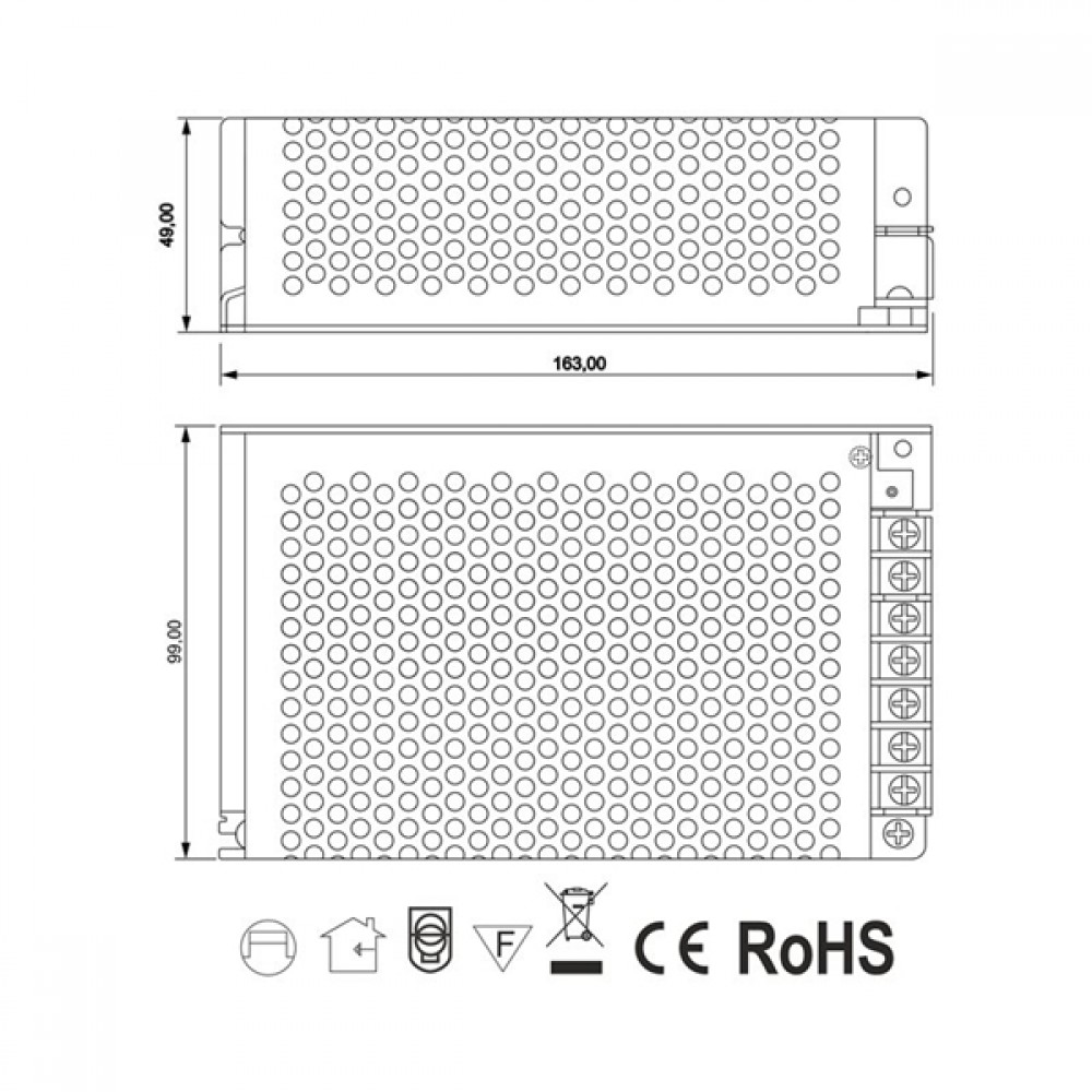 Τροφοδοτικό Led 230V IN -> OUT 12VDC 35W 2.9A IP20 TΩRA Cuba Lux