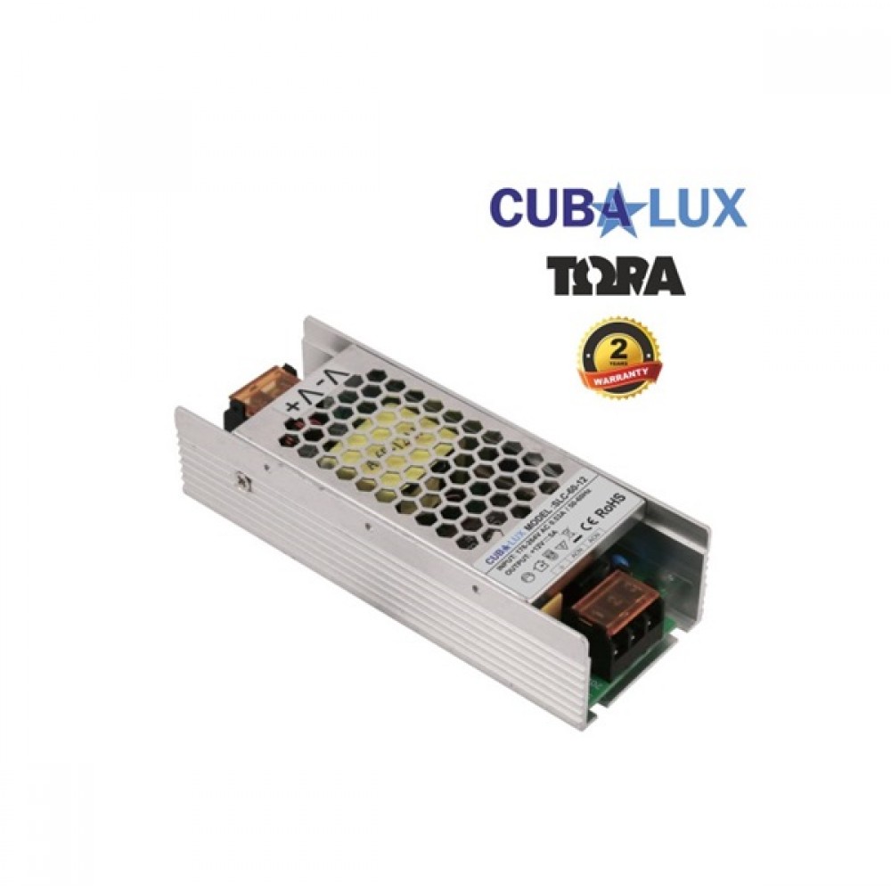 Power supply Led 176-264V IN -> OUT 12VDC 60W 5A IP20 TΩRA Cuba Lux