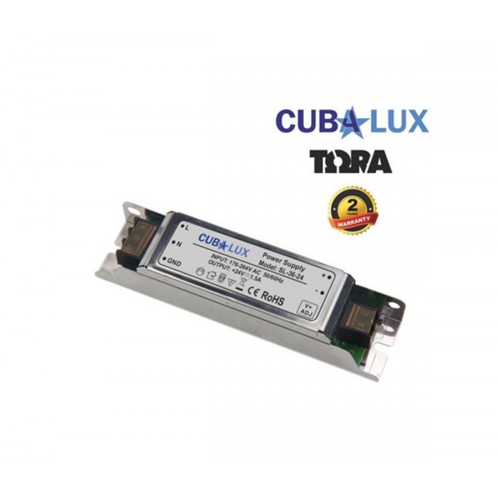Power supply Led 176-264V IN -> OUT 24VDC 36W 1.5A IP20 TΩRA Cuba Lux