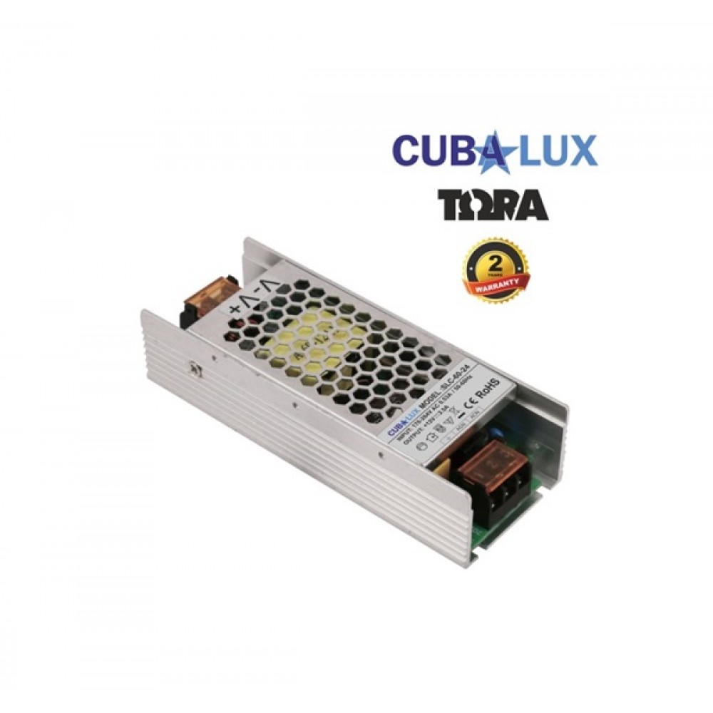 Power supply Led 176-264V IN -> OUT 24VDC 60W 2.5A IP20 TΩRA Cuba Lux