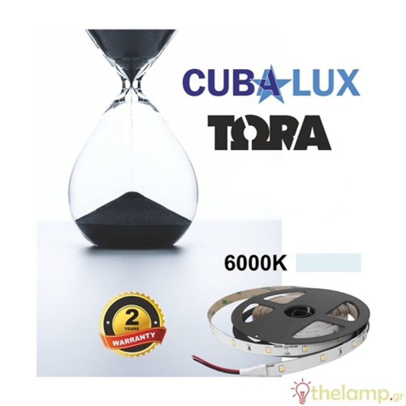 Led ταινία 24V 6W 30led day light 6000K με αυτοκόλλητο TΩRA IP20 Cuba Lux