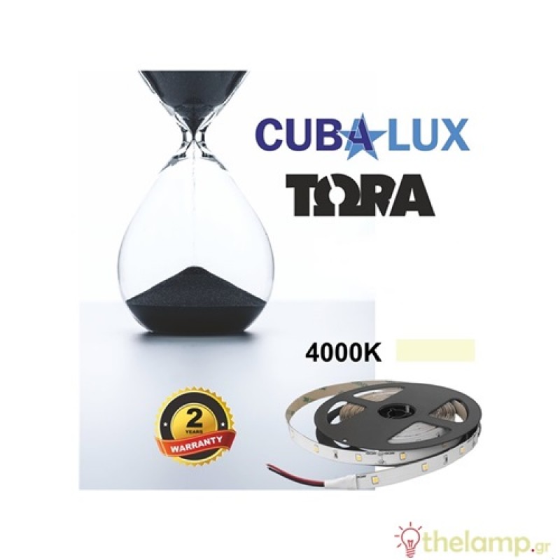 Led ταινία 24V 6W 30led cool white 4000K με αυτοκόλλητο TΩRA IP20 Cuba Lux
