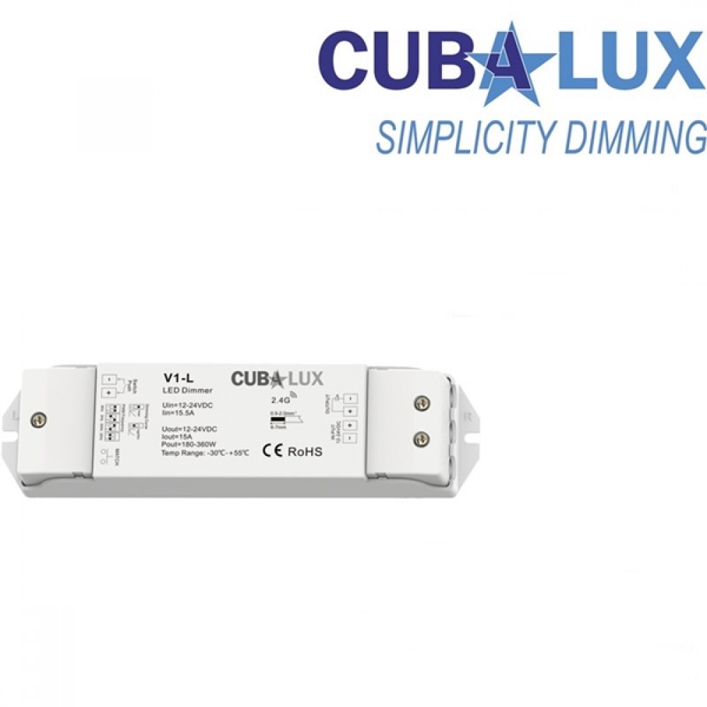 Controller Simlicity RF dimming 1 καναλιού push button για led ταινία V1-L Cuba Lux