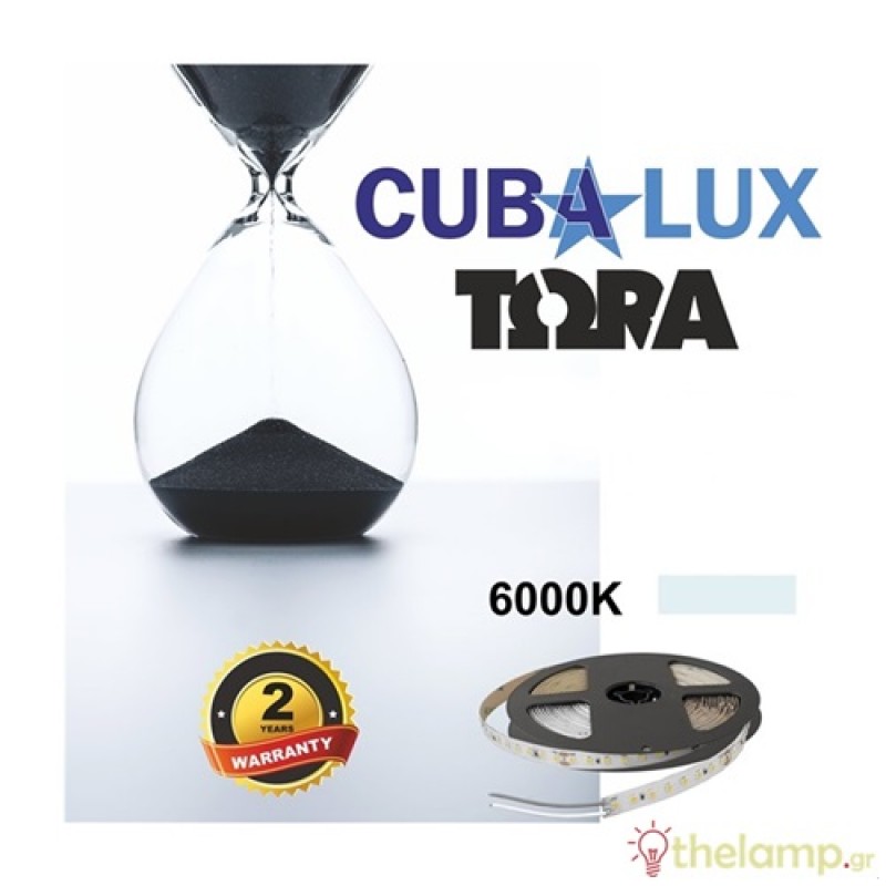 Led ταινία 24V 17W 120led day light 6000K με αυτοκόλλητο TΩRA IP20 Cuba Lux