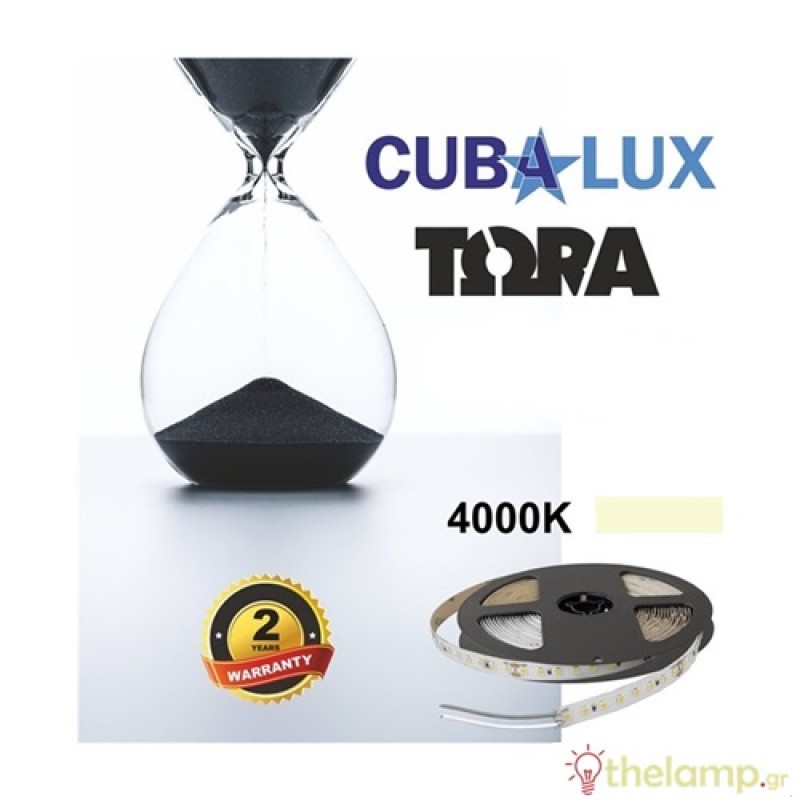 Led ταινία 24V 17W 120led cool white 4000K με αυτοκόλλητο TΩRA IP20 Cuba Lux