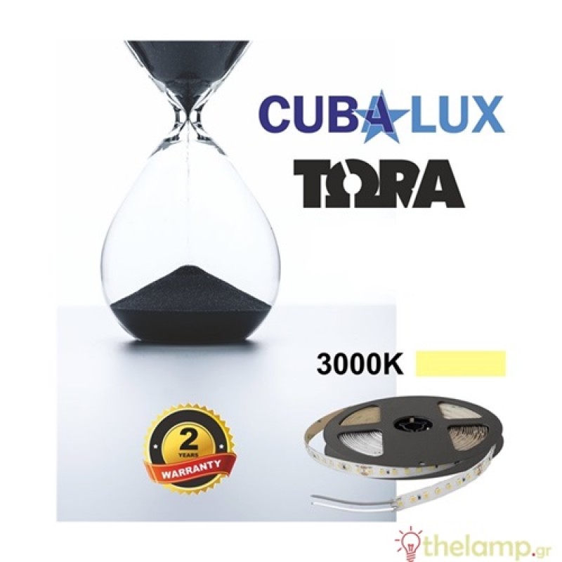 Led ταινία 24V 17W 120led warm white 3000K με αυτοκόλλητο TΩRA IP20 Cuba Lux