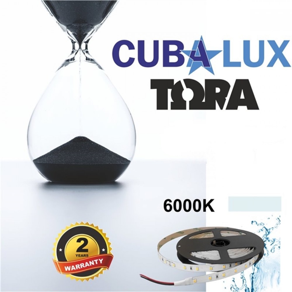 Led ταινία 24V 12W 60led day light 6000K με αυτοκόλλητο TΩRA IP65 Cuba Lux