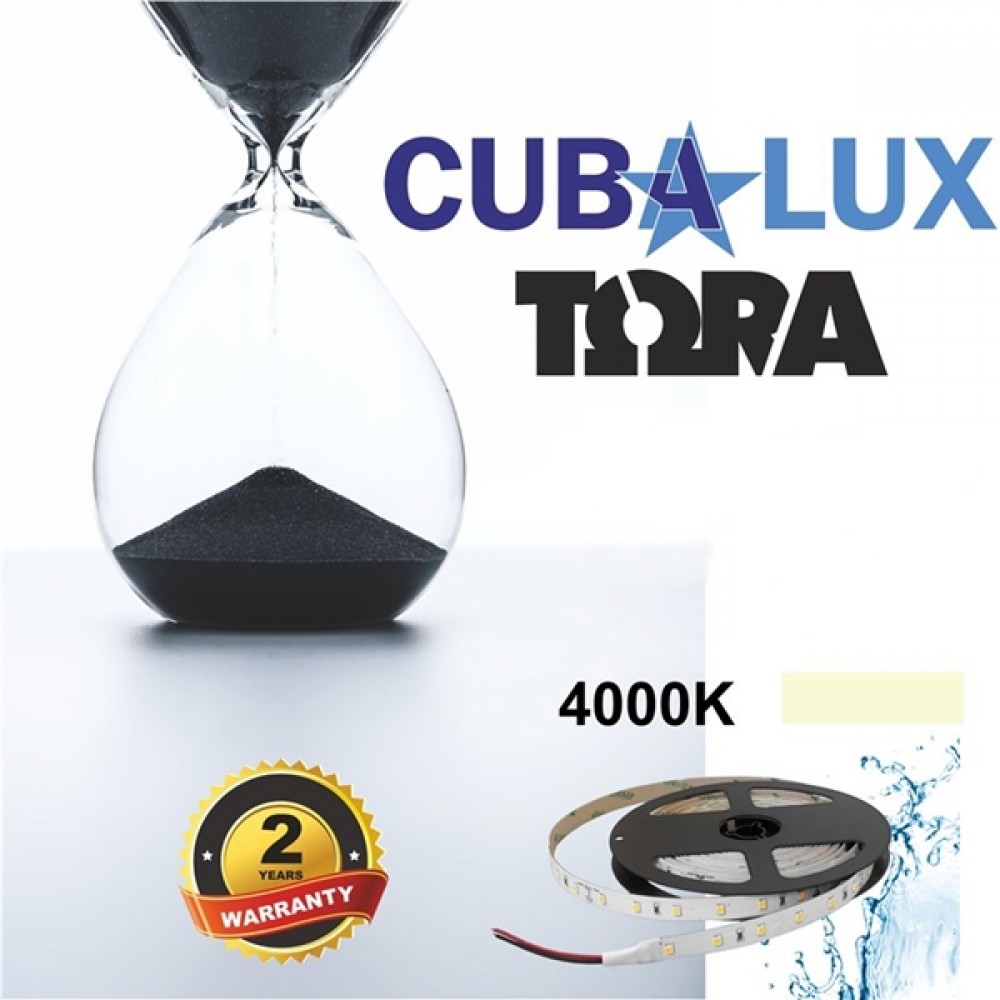 Led strip light 24V 12W 60led cool white 4000K with sticker TΩRA IP65 Cuba Lux