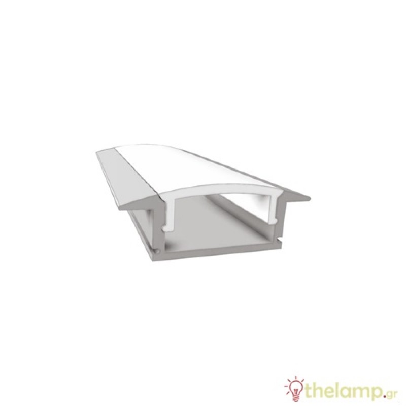 Κάλυμμα για προφίλ αλουμινίου τύπου Π και χωνευτό ημιδιάφανο για Led ταινία Cuba Lux