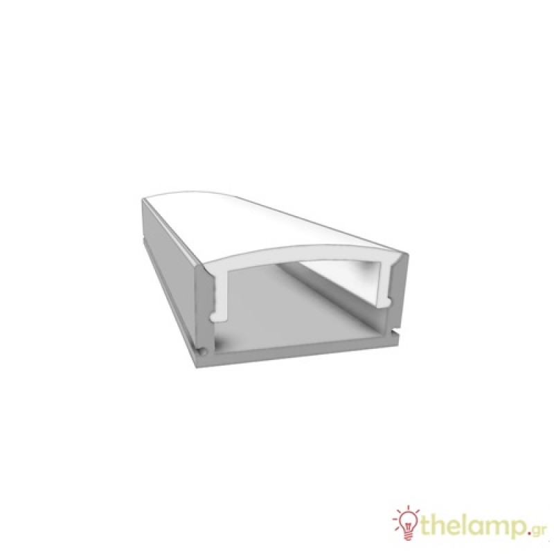 Κάλυμμα για προφίλ αλουμινίου τύπου Π και χωνευτό οπάλ για Led ταινία 2Μ Cuba Lux