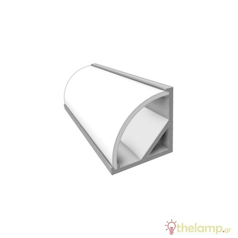 Κάλυμμα για προφίλ αλουμινίου γωνιακό 45° γαλακτερό για Led ταινία Cuba Lux