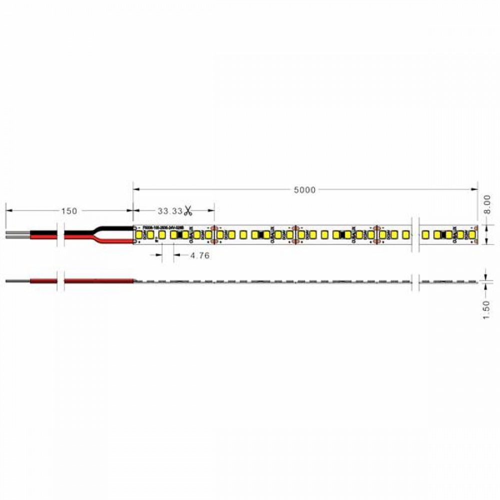 Led strip light 24V 6W 96led day light 5700K with sticker Osram Led Emphasis IP20 Cuba Lux