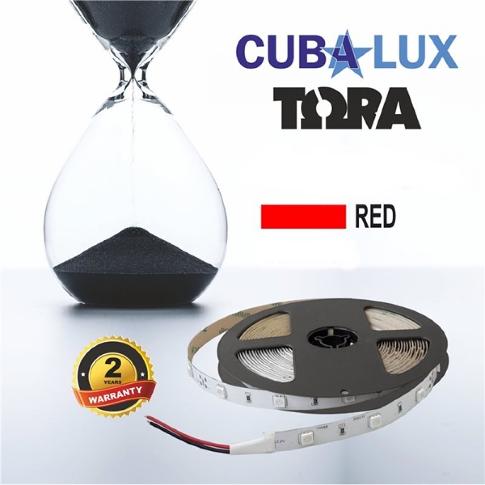 Led strip light 12V 7.2W 30led red with sticker TΩRA IP20 Cuba Lux