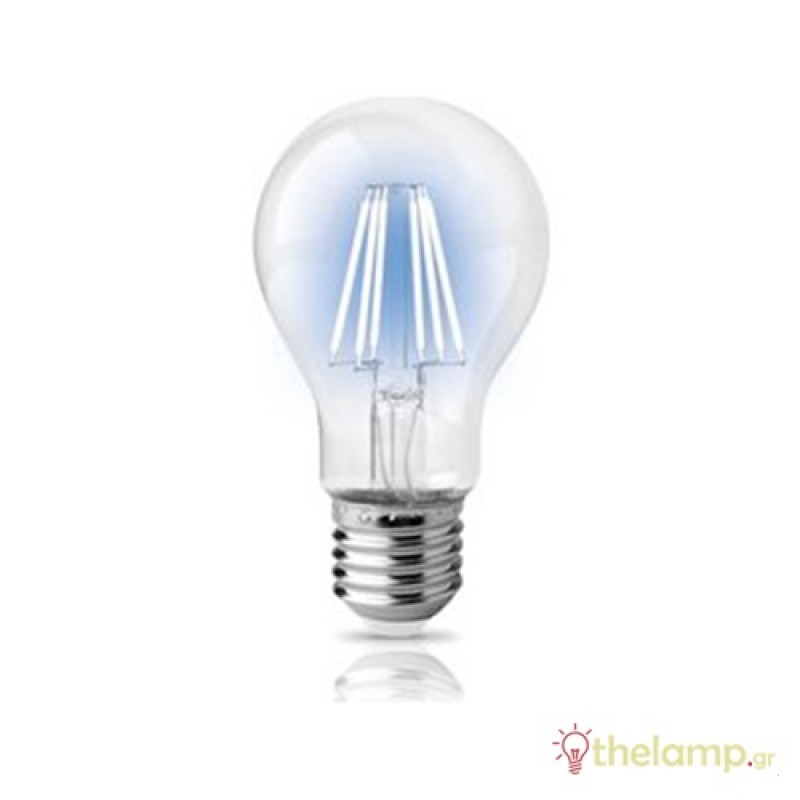 Led κοινή filament A60 220-240V 8W E27 διάφανη μπλε Φοs_me