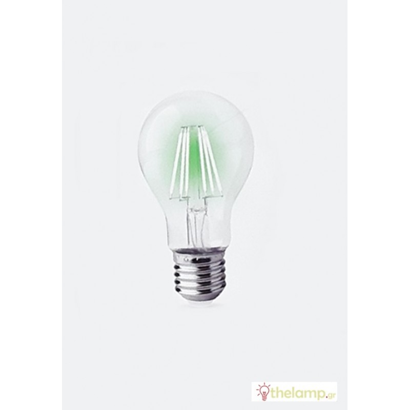 Led κοινή filament A60 220-240V 8W E27 διάφανη πράσινη Φοs_me