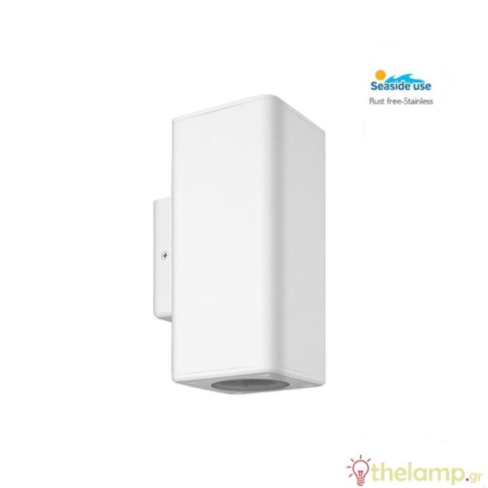 Φωτιστικό τοίχου εξωτερικού χώρου τετράγωνο λευκό 2xGU10 220-240V Φos_me