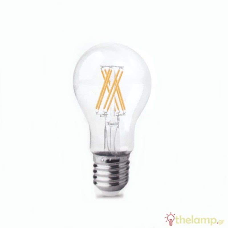 Led κοινή filament A60 220-240V 9W E27  διάφανη warm white 2800K Φοs_me