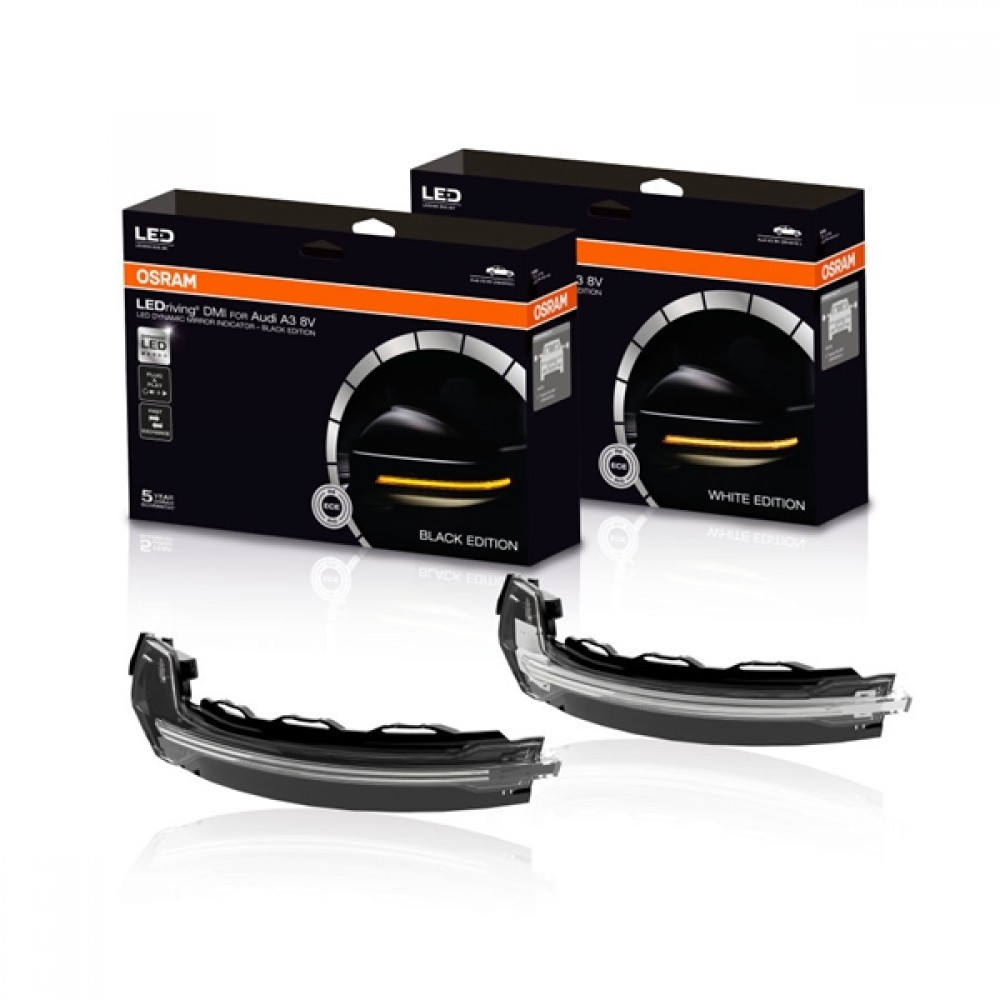 Car lantern Led 12V black edition Audi A3 LEDriving dynamic mirror LEDDMI 8V0 BK S Osram