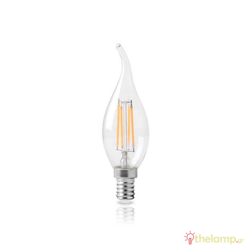 Led φλόγα κεριού filament C35 240V 6W E14 διάφανη warm white 2800K Φos_me