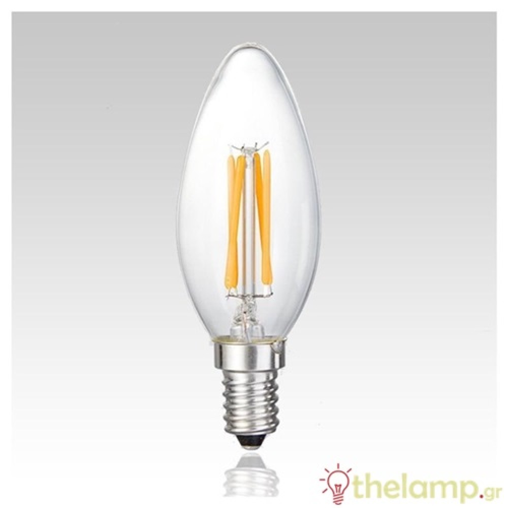 Led candle filament C35 6W E14 240V clear warm white 2800K Dimmable Fos_me