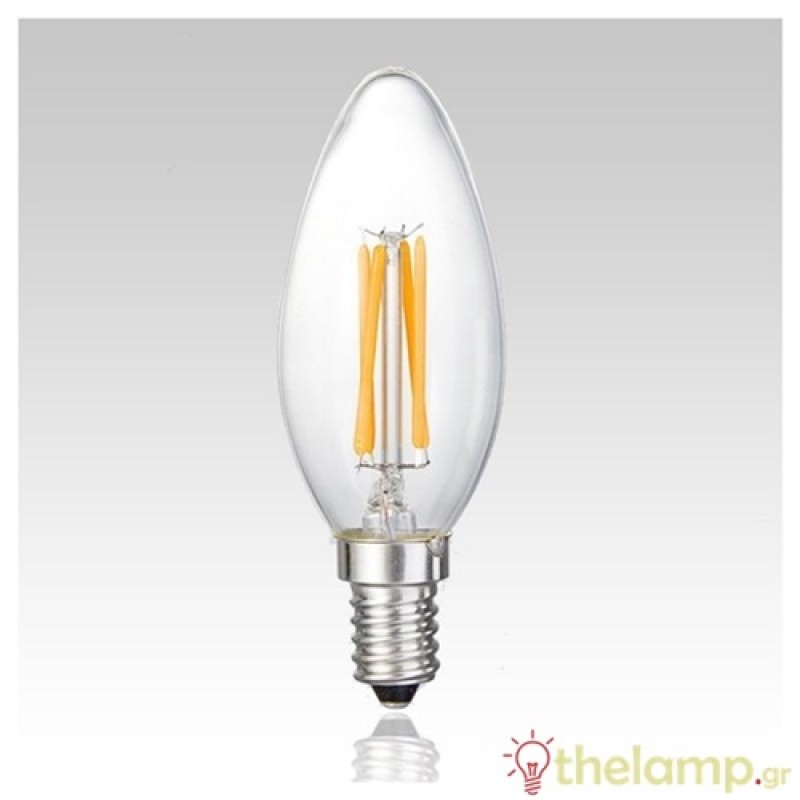 Led κερί filament C35 240V 6W E14 διάφανο warm white 2800K Dimmable Φos_me