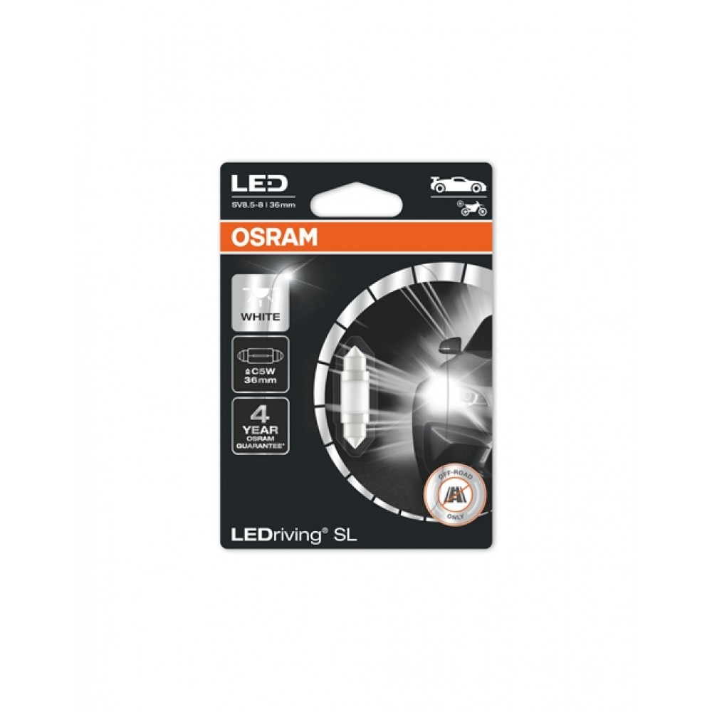 Osram Led 12V 0.6W SV8.5-8 C5W day light 6000K LEDriving Premium BLI1 6418DWP-01B