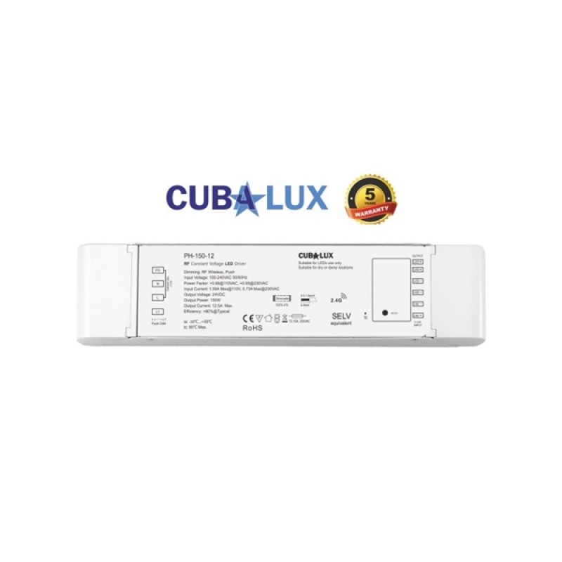 Power supply Led 230V IN -> OUT 24VDC 150W 6,25A IP20 dimmable TΩRA Cuba Lux