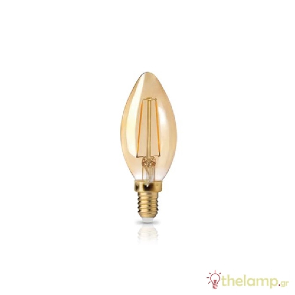 Led κερί filament C35 240V 6W E14  Vintage warm white 2200K Φos_me
