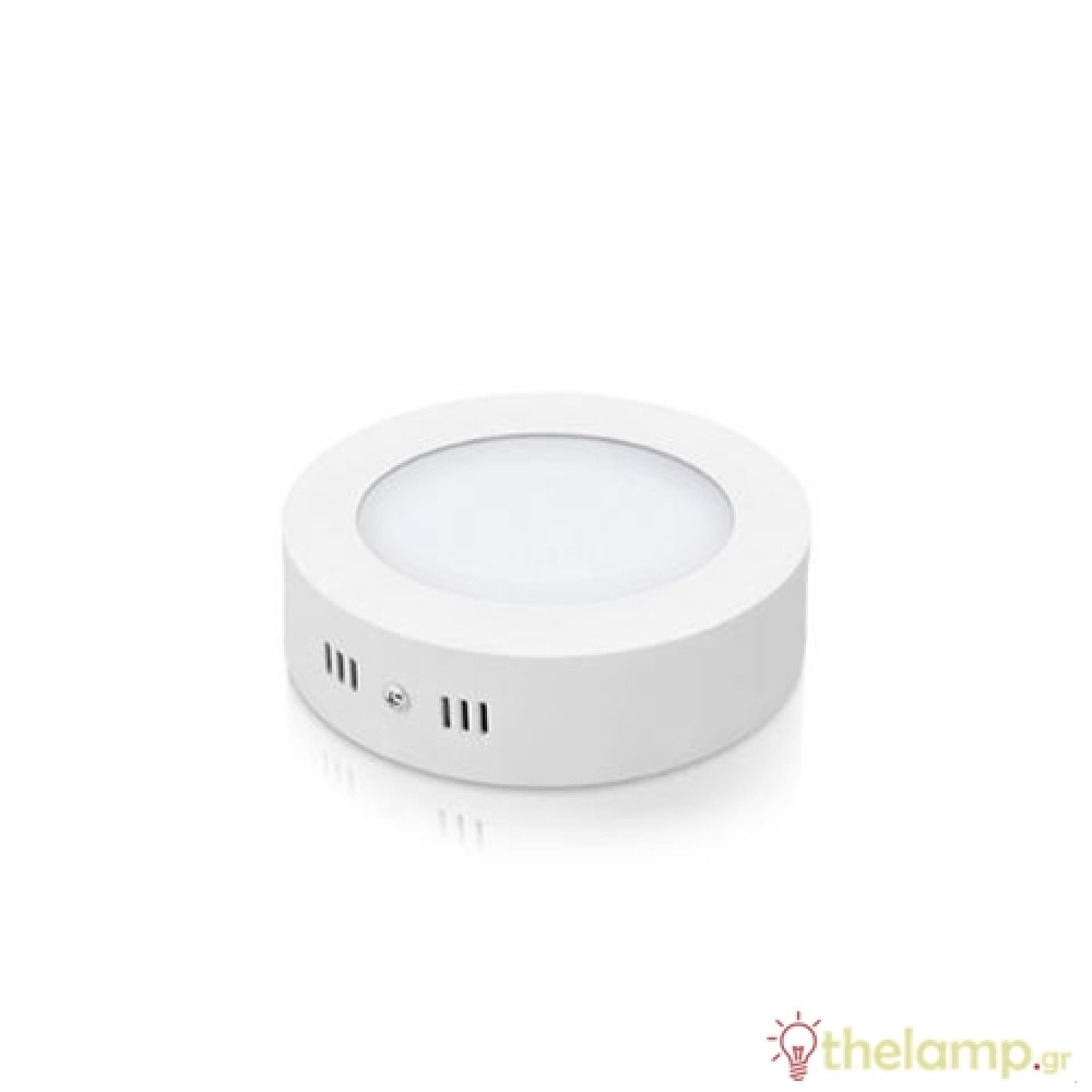 Φωτιστικό led panel επιφανειακό 12W 85-260V 180° warm white 3000K στρογγυλό Fos_Me